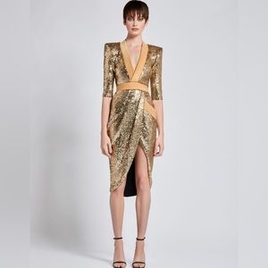 ZHIVAGO - NWT!!!
Eye Of Horus Sequin & Velvet Midi Dress